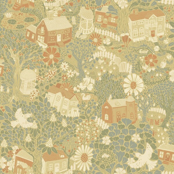 Manhattan Comfort Gainesville Bygga Bo Butter Woodland Village 33 ft L X 209 in W Wallpaper BR4111-63002 - main